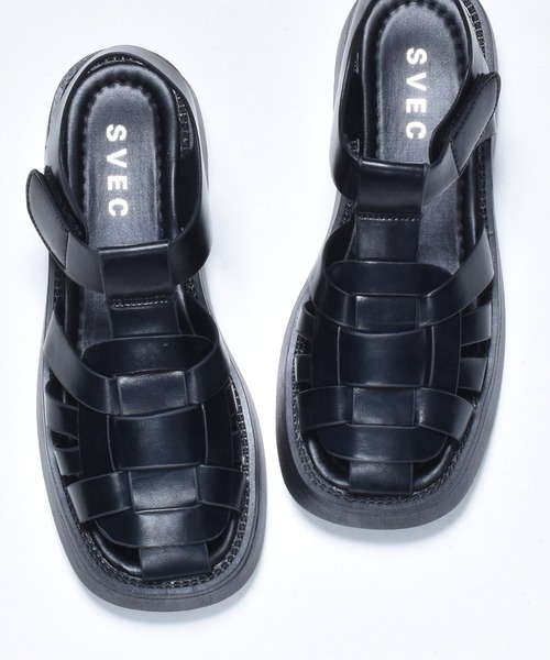 SVEC（シュベック）の「チャンキーソール スクエアトゥ グルカサンダル（サンダル・レディース・ホワイト/ブラック・39/35/36/37/38）」の6枚目の写真
