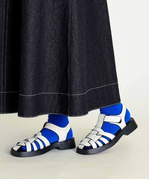 SVEC（シュベック）の「チャンキーソール スクエアトゥ グルカサンダル（サンダル・レディース・ホワイト/ブラック・39/35/36/37/38）」の15枚目の写真