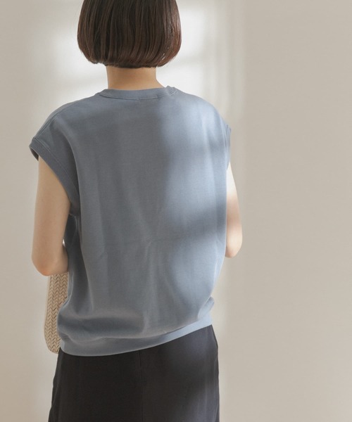 FORK&SPOON（フォークアンドスプーン）の「FORK&SPOON　ヘビーウェイト天竺ノースリーブTシャツ（Tシャツ/カットソー・レディース・グレー/オフホワイト/モカ/ブルー系その他・ONE）」の8枚目の写真