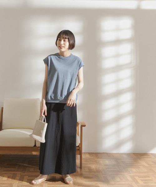 FORK&SPOON（フォークアンドスプーン）の「FORK&SPOON　ヘビーウェイト天竺ノースリーブTシャツ（Tシャツ/カットソー・レディース・グレー/オフホワイト/モカ/ブルー系その他・ONE）」の9枚目の写真