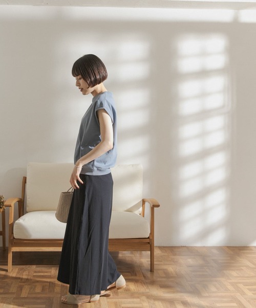 FORK&SPOON（フォークアンドスプーン）の「FORK&SPOON　ヘビーウェイト天竺ノースリーブTシャツ（Tシャツ/カットソー・レディース・グレー/オフホワイト/モカ/ブルー系その他・ONE）」の10枚目の写真