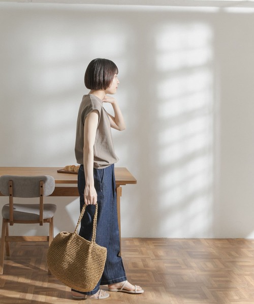 FORK&SPOON（フォークアンドスプーン）の「FORK&SPOON　ヘビーウェイト天竺ノースリーブTシャツ（Tシャツ/カットソー・レディース・グレー/オフホワイト/モカ/ブルー系その他・ONE）」の20枚目の写真