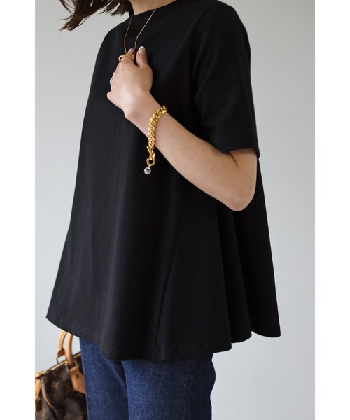 Bonjour Sagan(ボンジュールサガン)の「裾フレアTシャツ(Tシャツ/カットソー・レディース・ホワイト/ピンク/ブラック/ライトカーキ・FREE)」の17枚目の写真