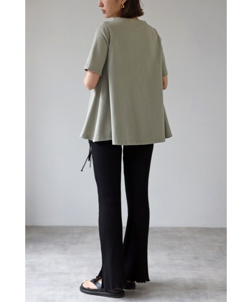 Bonjour Sagan(ボンジュールサガン)の「裾フレアTシャツ(Tシャツ/カットソー・レディース・ホワイト/ピンク/ブラック/ライトカーキ・FREE)」の22枚目の写真