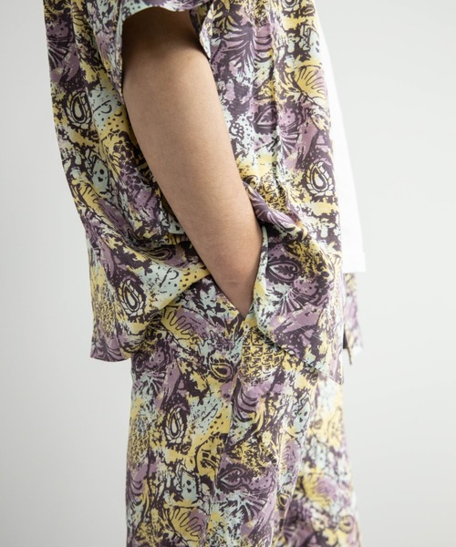 BARCEDOS（バルセドス）の「レーヨン プリント オープンカラー ビッグアロハシャツ（シャツ/ブラウス・メンズ・ホワイト/ネイビー/イエロー/ブルー・LL/M/L）」の10枚目の写真