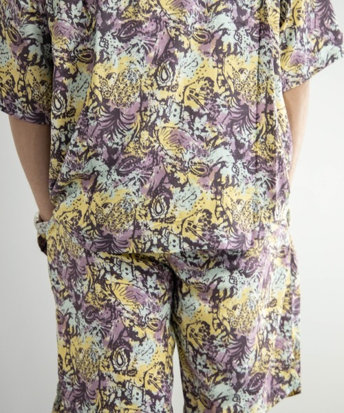 BARCEDOS（バルセドス）の「レーヨン プリント オープンカラー ビッグアロハシャツ（シャツ/ブラウス・メンズ・ホワイト/ネイビー/イエロー/ブルー・LL/M/L）」の14枚目の写真