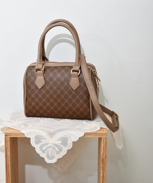 ems excite(エムズエキサイト)の「柄ボストンBAG(ボストンバッグ・レディース・ホワイト系その他/ブラウン系その他/ダークブラウン・FREE)」の3枚目の写真