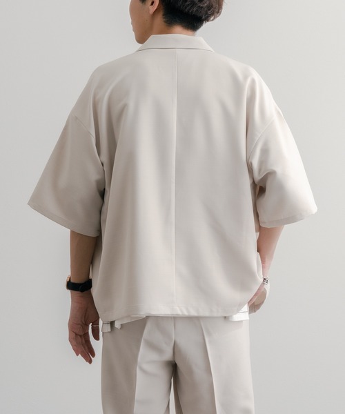 epnok（エプノック）の「リネンライクリラックス開襟シャツ（シャツ/ブラウス・メンズ・グレイッシュブルー/ナチュラル/ブラック・LARGE/SMALL/MEDIUM）」の10枚目の写真