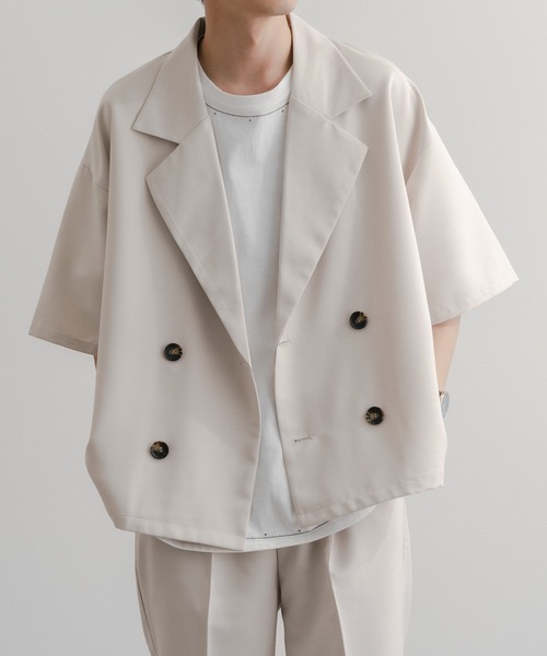 epnok（エプノック）の「リネンライクリラックス開襟シャツ（シャツ/ブラウス・メンズ・グレイッシュブルー/ナチュラル/ブラック・LARGE/SMALL/MEDIUM）」の6枚目の写真