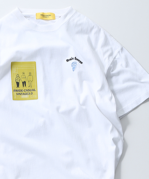 B.C STOCK（ベーセーストック）の「[WC]Drawing softcream  Tシャツ（Tシャツ/カットソー・メンズ・ホワイト/ブラック・MEDIUM/LARGE）」の2枚目の写真