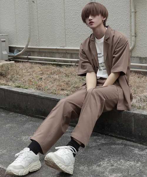 G.O.C(ジーオーシー)の「センターシームワイドサマースラックス(スラックス・メンズ・ブラック/グレー/チェック/モカ・SMALL/MEDIUM/LARGE)」の9枚目の写真