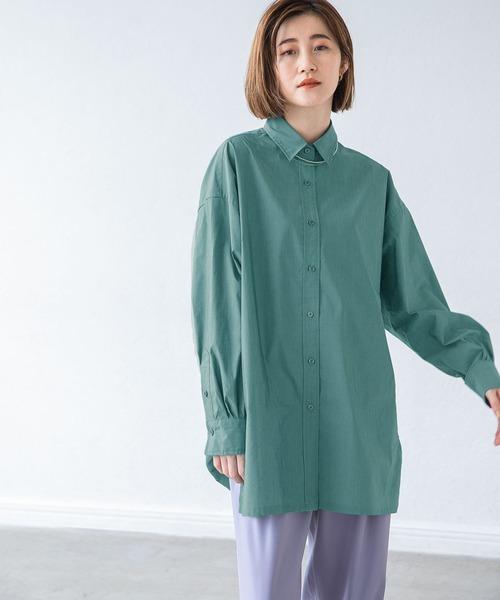 A part by（アパートバイ）の「【ソロテックス】使用/レギュラーカラーシャツ　958048（シャツ/ブラウス・レディース・オフホワイト/ブラック系その他2/グリーン系その他4/ブルー系その他4/パープル系その他2・MEDIUM/SMALL）」の4枚目の写真