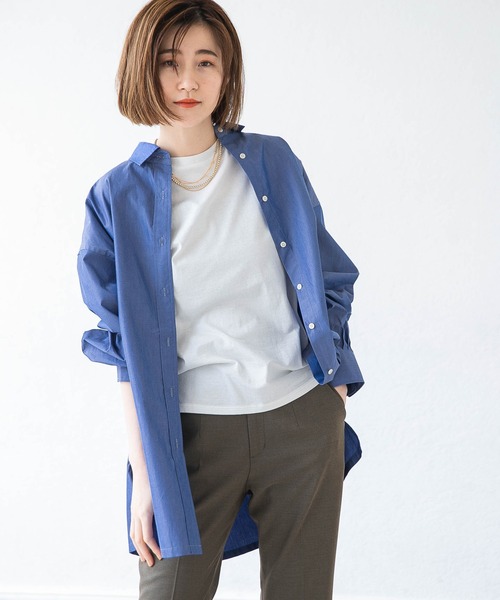 A part by（アパートバイ）の「【ソロテックス】使用/レギュラーカラーシャツ　958048（シャツ/ブラウス・レディース・オフホワイト/ブラック系その他2/グリーン系その他4/ブルー系その他4/パープル系その他2・MEDIUM/SMALL）」の5枚目の写真