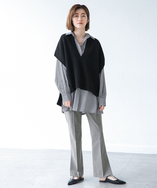 A part by（アパートバイ）の「【ソロテックス】使用/レギュラーカラーシャツ　958048（シャツ/ブラウス・レディース・オフホワイト/ブラック系その他2/グリーン系その他4/ブルー系その他4/パープル系その他2・MEDIUM/SMALL）」の16枚目の写真