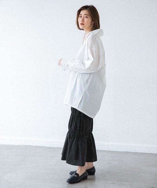 A part by（アパートバイ）の「【ソロテックス】使用/レギュラーカラーシャツ　958048（シャツ/ブラウス・レディース・オフホワイト/ブラック系その他2/グリーン系その他4/ブルー系その他4/パープル系その他2・MEDIUM/SMALL）」の6枚目の写真