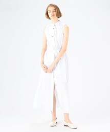 CABaN コットン ベルテッドノースリーブロングワンピース　ネイビー caban（キャバン）の「□ コットン ベルテッドノースリーブ