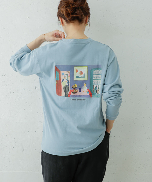 URBAN RESEARCH DOORS(アーバンリサーチドアーズ)の「『別注』Common Noun×DOORS kanaBelgium LONG-SLEEVE TEE(Tシャツ/カットソー・レディース・ホワイト系その他/グレー系その他/ブルー系その他・ONE)」の6枚目の写真