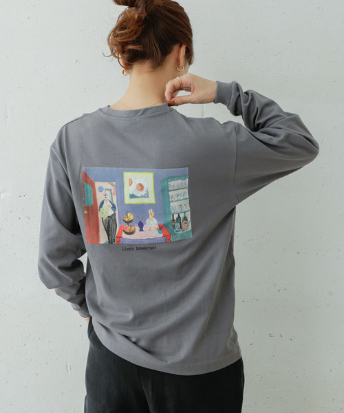URBAN RESEARCH DOORS(アーバンリサーチドアーズ)の「『別注』Common Noun×DOORS kanaBelgium LONG-SLEEVE TEE(Tシャツ/カットソー・レディース・ホワイト系その他/グレー系その他/ブルー系その他・ONE)」の10枚目の写真