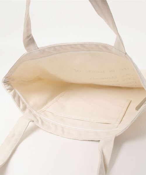 Port（ポート）の「ファスナー付き キャンバス トート #（トートバッグ・レディース・ホワイト/ホワイト系その他・FREE）」の3枚目の写真