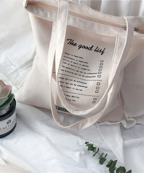 Port（ポート）の「ファスナー付き キャンバス トート #（トートバッグ・レディース・ホワイト/ホワイト系その他・FREE）」の7枚目の写真