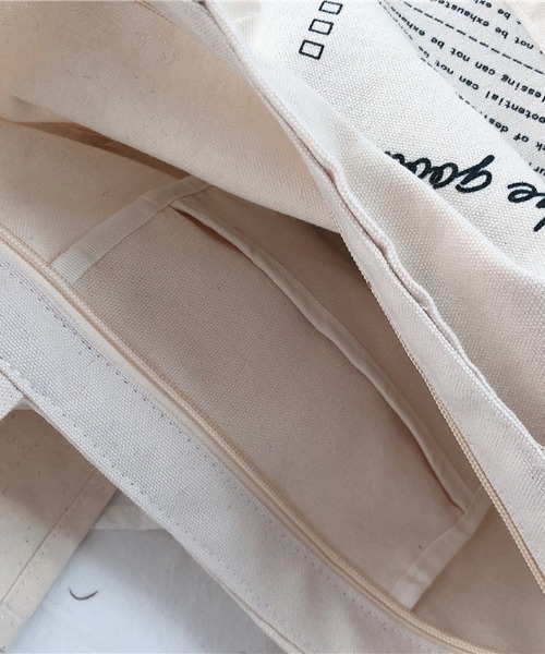 Port（ポート）の「ファスナー付き キャンバス トート #（トートバッグ・レディース・ホワイト/ホワイト系その他・FREE）」の8枚目の写真