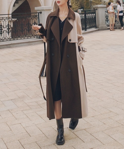 ABITOKYO（アビトーキョー）の「バイカラーロングチェスターコート