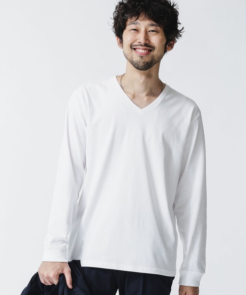 セール Web限定 超長綿リラックスフィットｖネックｔシャツ 長袖 Tシャツ カットソー Nano Universe ナノユニバース のファッション通販 Zozotown