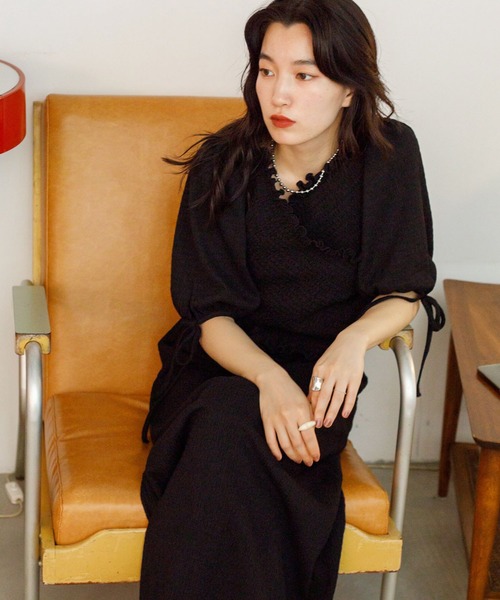 w closet（ダブルクローゼット）の「ポコポコカットソーシャーリングクロスプルオーバー（Tシャツ/カットソー・レディース・ブラック/パープル/ピンク・FREE）」の2枚目の写真