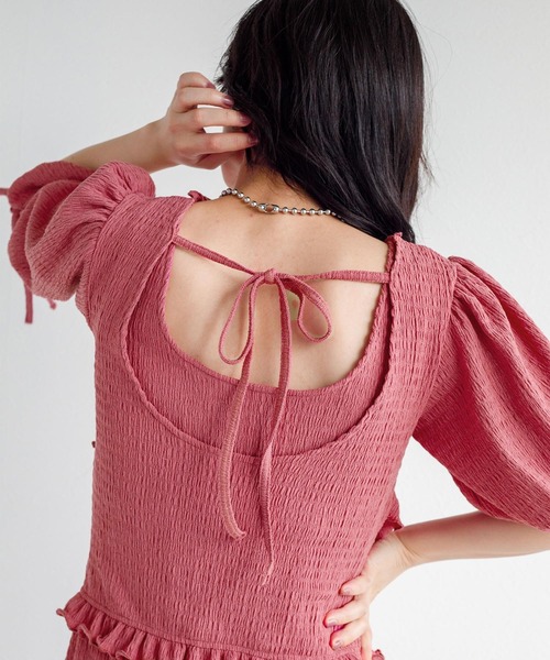 w closet（ダブルクローゼット）の「ポコポコカットソーシャーリングクロスプルオーバー（Tシャツ/カットソー・レディース・ブラック/パープル/ピンク・FREE）」の6枚目の写真