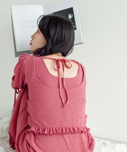 w closet（ダブルクローゼット）の「ポコポコカットソーシャーリングクロスプルオーバー（Tシャツ/カットソー・レディース・ブラック/パープル/ピンク・FREE）」の8枚目の写真