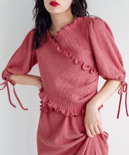 w closet（ダブルクローゼット）の「ポコポコカットソーシャーリングクロスプルオーバー（Tシャツ/カットソー・レディース・ブラック/パープル/ピンク・FREE）」の10枚目の写真