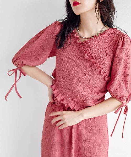 w closet（ダブルクローゼット）の「ポコポコカットソーシャーリングクロスプルオーバー（Tシャツ/カットソー・レディース・ブラック/パープル/ピンク・FREE）」の12枚目の写真