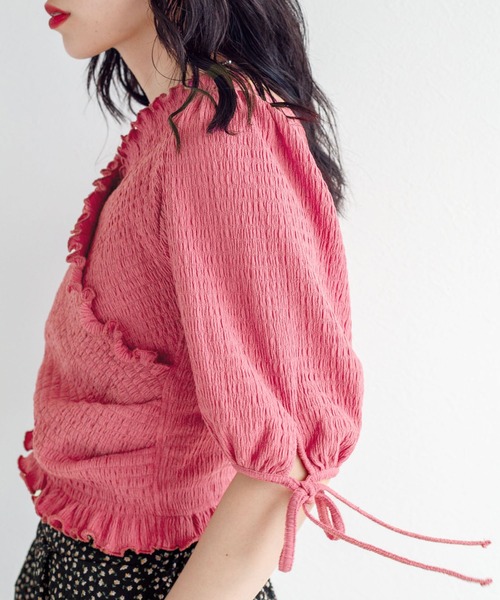 w closet（ダブルクローゼット）の「ポコポコカットソーシャーリングクロスプルオーバー（Tシャツ/カットソー・レディース・ブラック/パープル/ピンク・FREE）」の15枚目の写真