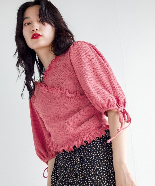 w closet（ダブルクローゼット）の「ポコポコカットソーシャーリングクロスプルオーバー（Tシャツ/カットソー・レディース・ブラック/パープル/ピンク・FREE）」の18枚目の写真