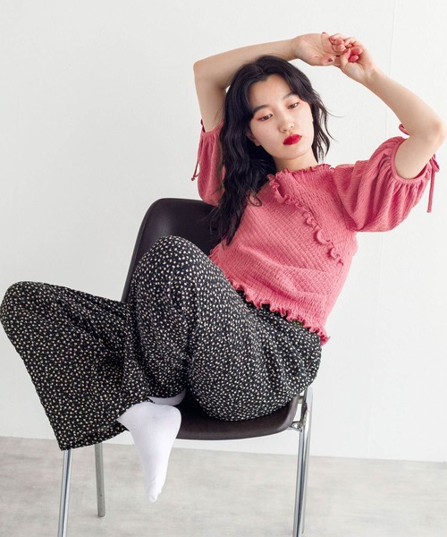 w closet（ダブルクローゼット）の「ポコポコカットソーシャーリングクロスプルオーバー（Tシャツ/カットソー・レディース・ブラック/パープル/ピンク・FREE）」の20枚目の写真