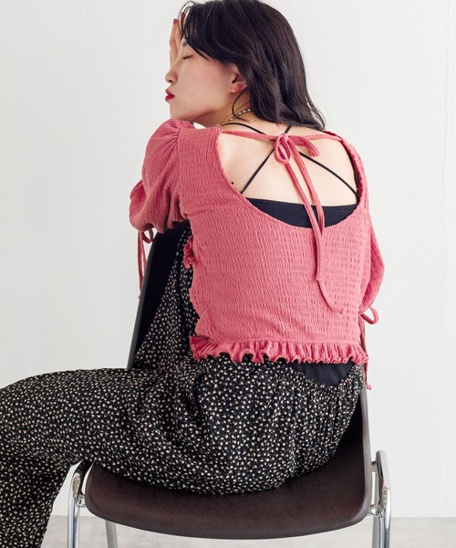 w closet（ダブルクローゼット）の「ポコポコカットソーシャーリングクロスプルオーバー（Tシャツ/カットソー・レディース・ブラック/パープル/ピンク・FREE）」の22枚目の写真