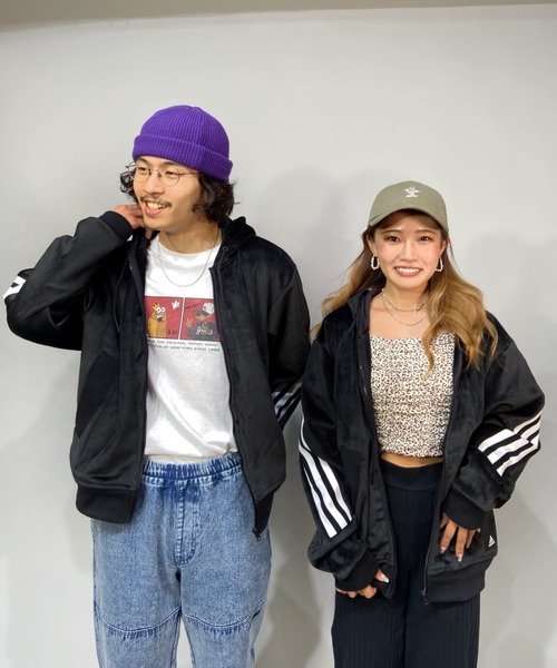 adidas（アディダス）の「adidas/アディダス  ビッグシルエット  スリーストライプスパーカー   WU647（パーカー・メンズ・ホワイト/ブラック・S/M/O/XO/L）」の13枚目の写真