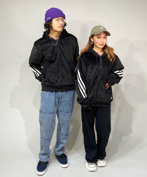 adidas（アディダス）の「adidas/アディダス  ビッグシルエット  スリーストライプスパーカー   WU647（パーカー・メンズ・ホワイト/ブラック・S/M/O/XO/L）」の15枚目の写真