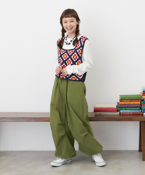 MERLOT（メルロー）の「たっぷりボリュームカーゴパンツ（カーゴパンツ・レディース・カーキ/ブラック・FREE）」の8枚目の写真