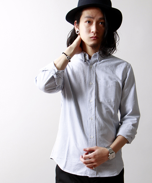 WEGO（ウィゴー）の「WEGO/オックスボタンダウンシャツ（シャツ/ブラウス・メンズ・ホワイト/サックスブルー/ブルー系その他/ライトピンク/その他1/その他2・MEDIUM/LARGE）」の4枚目の写真