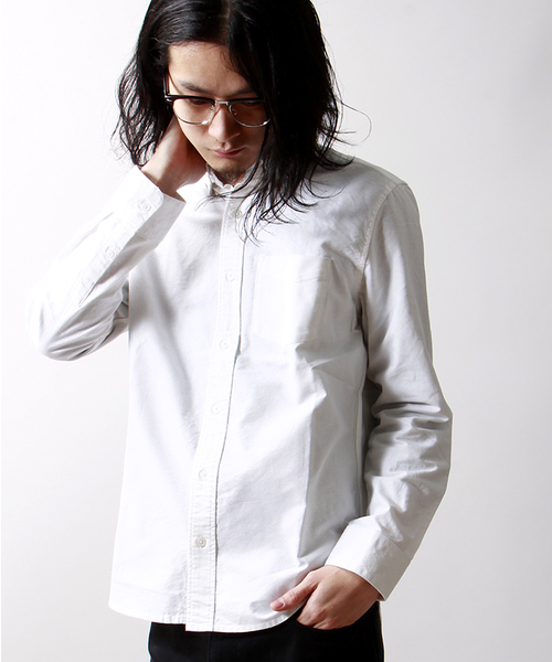 WEGO（ウィゴー）の「WEGO/オックスボタンダウンシャツ（シャツ/ブラウス・メンズ・ホワイト/サックスブルー/ブルー系その他/ライトピンク/その他1/その他2・MEDIUM/LARGE）」の2枚目の写真