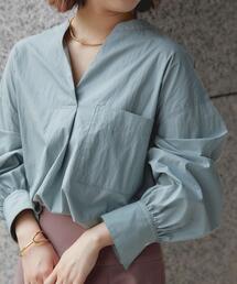 green label relaxing | 【本田翼さん着用】ボリューム スリーブ スキッパー ブラウス(シャツ/ブラウス)