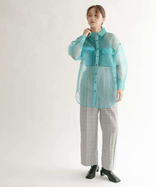 KBF(ケイビーエフ)の「オーガンジーBIGシャツ(シャツ/ブラウス・レディース・ピンク/グリーン系その他/イエロー系その他・ONE)」の22枚目の写真