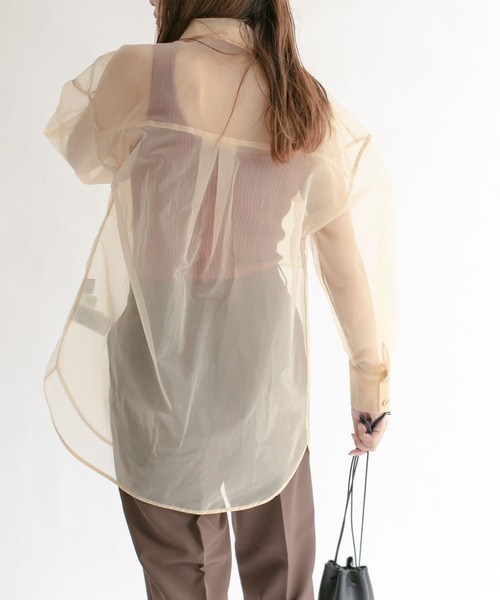 KBF(ケイビーエフ)の「オーガンジーBIGシャツ(シャツ/ブラウス・レディース・ピンク/グリーン系その他/イエロー系その他・ONE)」の19枚目の写真