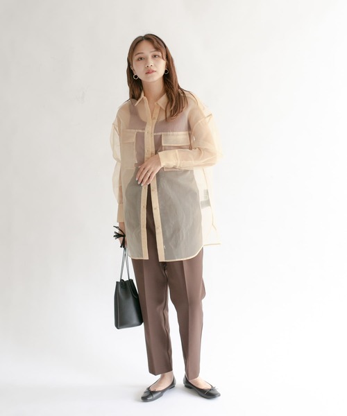 KBF(ケイビーエフ)の「オーガンジーBIGシャツ(シャツ/ブラウス・レディース・ピンク/グリーン系その他/イエロー系その他・ONE)」の14枚目の写真