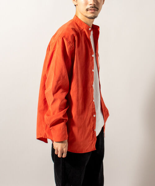 FREDY MAC（フレディーマック）の「【WEB限定】【FREDYMAC/フレディマック】フェイクスエード バンドカラーシャツ（シャツ/ブラウス・メンズ・ブラウン/オリーブ/ネイビー/イエロー/レンガ・MEDIUM/LARGE）」の13枚目の写真