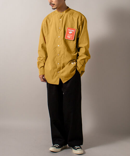 FREDY MAC（フレディーマック）の「【WEB限定】【FREDYMAC/フレディマック】フェイクスエード バンドカラーシャツ（シャツ/ブラウス・メンズ・ブラウン/オリーブ/ネイビー/イエロー/レンガ・MEDIUM/LARGE）」の7枚目の写真