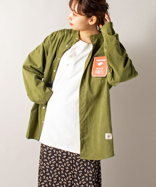 FREDY MAC（フレディーマック）の「【WEB限定】【FREDYMAC/フレディマック】フェイクスエード バンドカラーシャツ（シャツ/ブラウス・メンズ・ブラウン/オリーブ/ネイビー/イエロー/レンガ・MEDIUM/LARGE）」の9枚目の写真