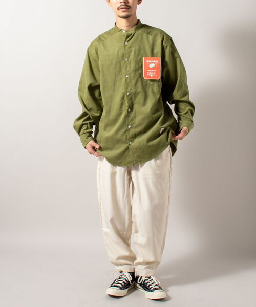 FREDY MAC（フレディーマック）の「【WEB限定】【FREDYMAC/フレディマック】フェイクスエード バンドカラーシャツ（シャツ/ブラウス・メンズ・ブラウン/オリーブ/ネイビー/イエロー/レンガ・MEDIUM/LARGE）」の19枚目の写真