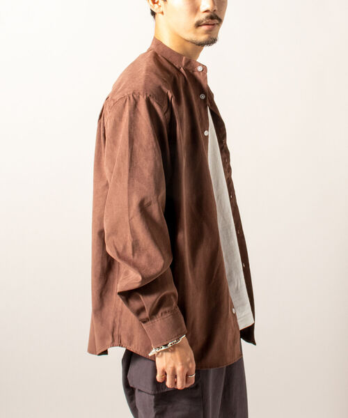 FREDY MAC（フレディーマック）の「【WEB限定】【FREDYMAC/フレディマック】フェイクスエード バンドカラーシャツ（シャツ/ブラウス・メンズ・ブラウン/オリーブ/ネイビー/イエロー/レンガ・MEDIUM/LARGE）」の20枚目の写真